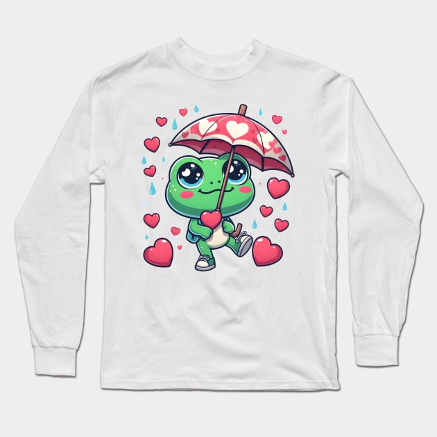 Valentine's Cartoon Delights T-Shirt Long Sleeve T-Shirt by ragil_studio